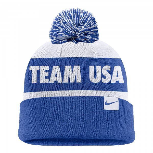 Шапка с помпоном Team USA Nike Peak - Royal