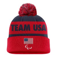 Шапка с помпоном U.S. Paralympics Nike Peak - Red