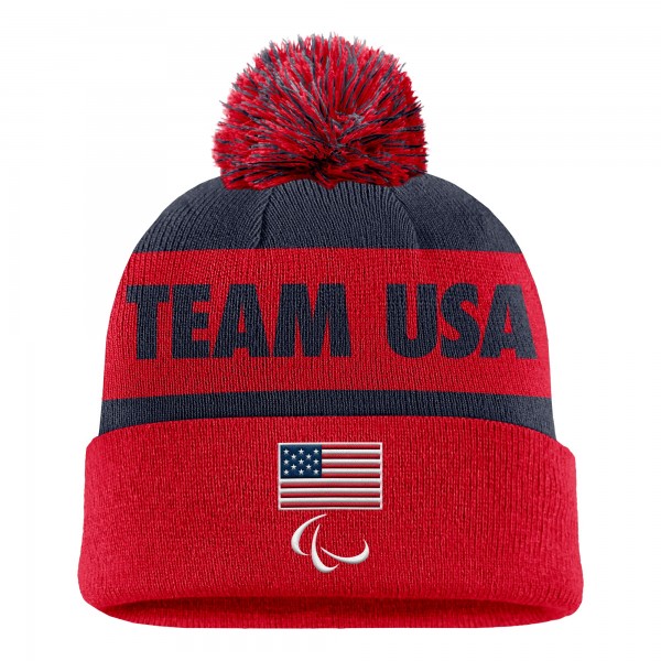 Шапка с помпоном U.S. Paralympics Nike Peak - Red