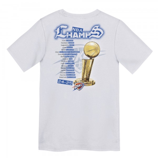 Футболка Preschool Oklahoma City Thunder Nike White 2025 NBA Finals Champions Parade Roster
