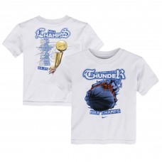 Футболка Oklahoma City Thunder Toddler Nike White 2025 NBA Finals Champions Parade Roster