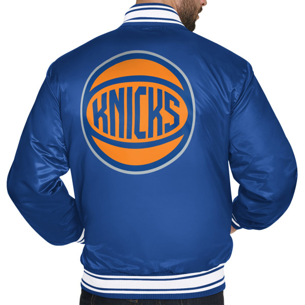 Куртка New York Knicks Starter Blue Basketball Logo Varsity Full-Snap