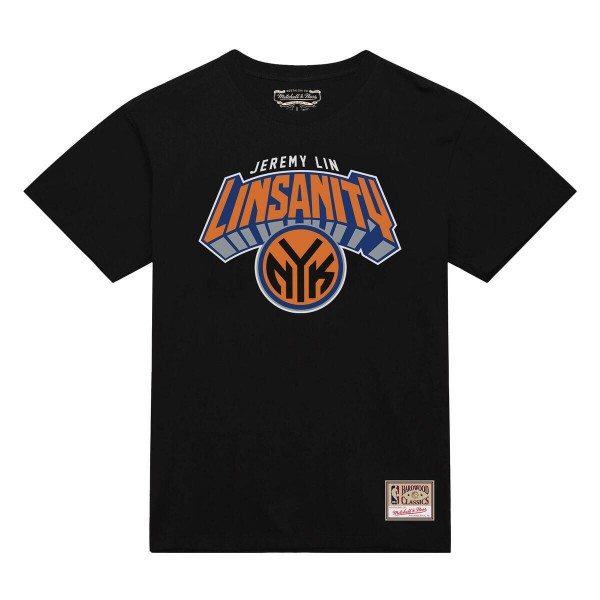 New York Knicks Jeremy Lin Mitchell & Ness Black Linsanity Logo T-Shirt