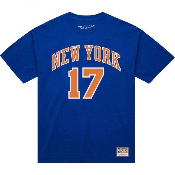 New York Knicks Jeremy Lin Mitchell & Ness Blue Name & Number T-Shirt