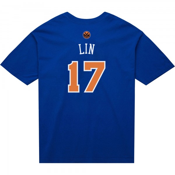 New York Knicks Jeremy Lin Mitchell & Ness Blue Name & Number T-Shirt