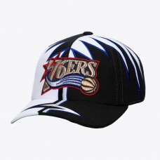 Philadelphia 76ers Mitchell & Ness White/Black Hardwood Classics Special Shockwave Pro Crown Snapback Hat