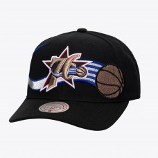 Philadelphia 76ers Mitchell & Ness Black Hardwood Classics Special Splash Pro Crown Snapback Hat