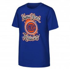 Подростковая New York Knicks Outerstuff Blue Air Brush T-Shirt