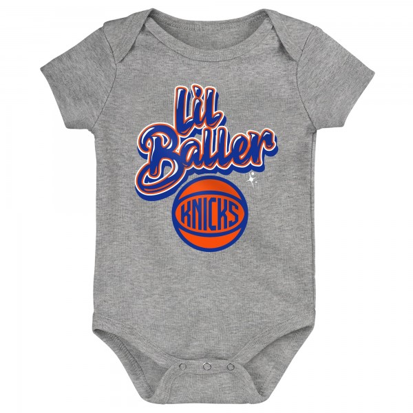 Newborn New York Knicks Outerstuff Gray Lil Baller Creeper Bodysuit