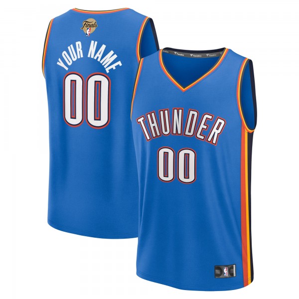 Именная игровая джерси Youth Oklahoma City Thunder Fanatics Blue 2025 NBA Finals Fast Break Replica - Icon Edition