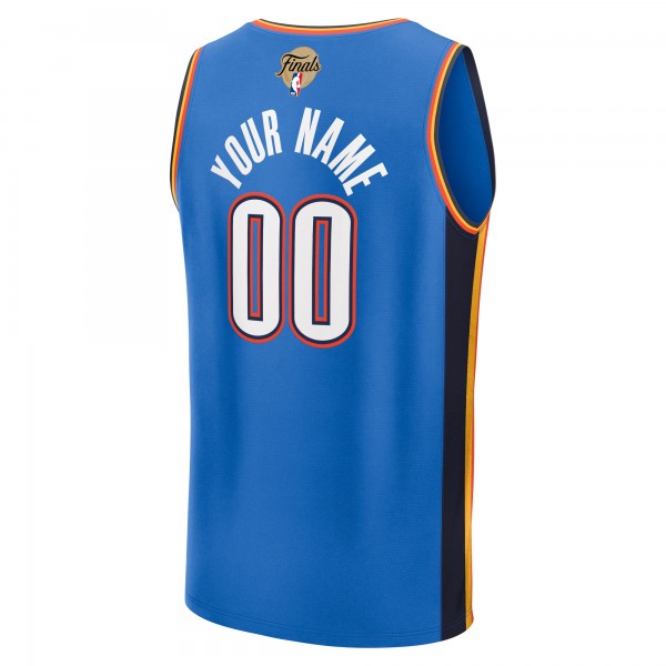 Именная игровая джерси Youth Oklahoma City Thunder Fanatics Blue 2025 NBA Finals Fast Break Replica - Icon Edition