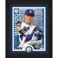 Los Angeles Dodgers Yoshinobu Yamamoto Highland Mint 13 x 16 Artist Proof Silver Coin Photo Mint
