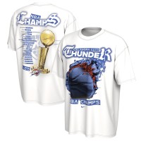 Футболка Unisex Oklahoma City Thunder Nike White 2025 NBA Finals Champions Celebration Parade Roster