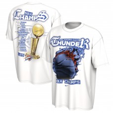 Футболка Unisex Oklahoma City Thunder Nike White 2025 NBA Finals Champions Celebration Parade Roster