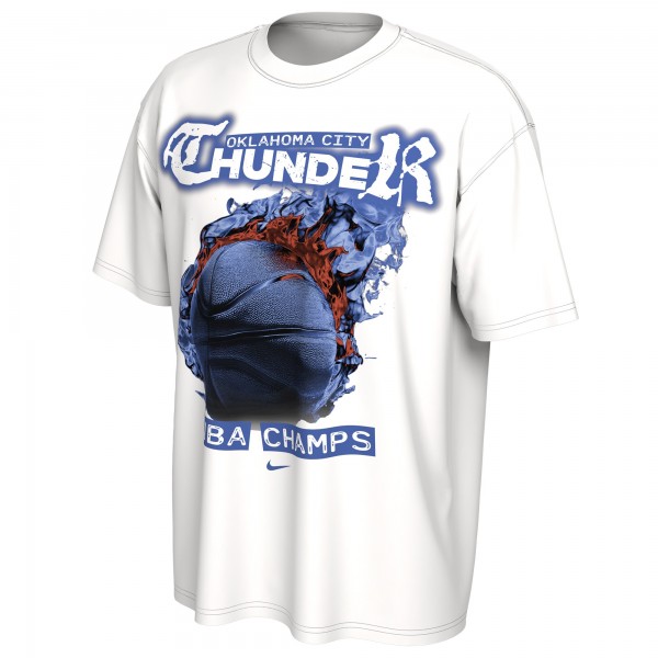 Футболка Unisex Oklahoma City Thunder Nike White 2025 NBA Finals Champions Celebration Parade Roster