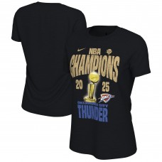 Women Oklahoma City Thunder Nike Black 2025 NBA Finals Champions Locker Room Confetti T-Shirt
