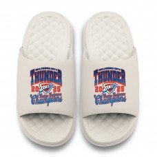 Youth Oklahoma City Thunder ISlide Cream 2025 Western Conference Champions Motive Slide Sandals
