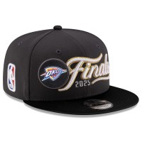 Бейсболка Oklahoma City Thunder New Era Charcoal/Black 2025 Western Conference Champions Locker Room 9FIFTY