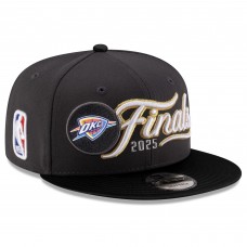 Oklahoma City Thunder New Era Charcoal/Black 2025 Western Conference Champions Locker Room 9FIFTY Snapback Hat