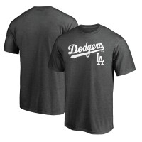 Los Angeles Dodgers Charcoal Team Lockup T-Shirt
