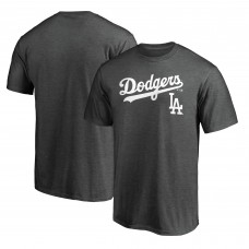 Los Angeles Dodgers Charcoal Team Lockup T-Shirt