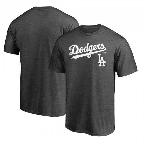 Los Angeles Dodgers Charcoal Team Lockup T-Shirt