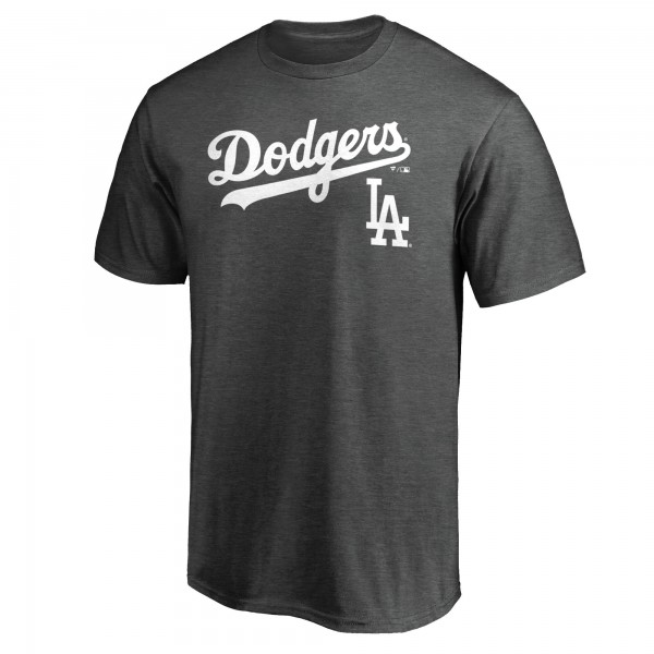 Los Angeles Dodgers Charcoal Team Lockup T-Shirt
