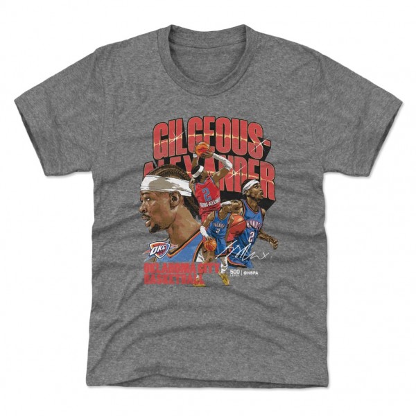 Футболка Youth Oklahoma City Thunder Shai Gilgeous-Alexander 500 Level Gray Collage