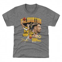 Подростковая Indiana Pacers Tyrese Haliburton 500 Level Gray Collage T-Shirt