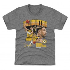 Подростковая Indiana Pacers Tyrese Haliburton 500 Level Gray Collage T-Shirt