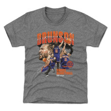 Подростковая New York Knicks Jalen Brunson 500 Level Gray Collage T-Shirt