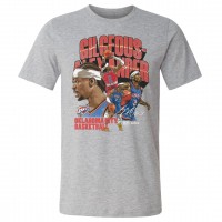 Футболка Oklahoma City Thunder Shai Gilgeous-Alexander 500 Level Heather Gray Collage