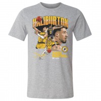 Indiana Pacers Tyrese Haliburton 500 Level Heather Gray Collage T-Shirt