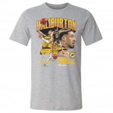 Indiana Pacers Tyrese Haliburton 500 Level Heather Gray Collage T-Shirt