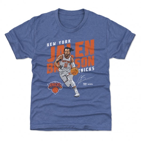 Подростковая New York Knicks Jalen Brunson 500 Level Blue Slant T-Shirt