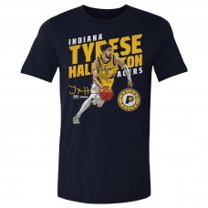 Indiana Pacers Tyrese Haliburton 500 Level Navy Slant T-Shirt