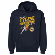 Indiana Pacers Tyrese Haliburton 500 Level Navy Slant Pullover Hoodie