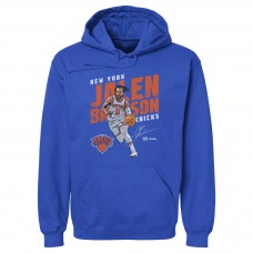 New York Knicks Jalen Brunson 500 Level Blue Slant Pullover Hoodie