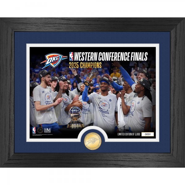 Монета Oklahoma City Thunder Highland Mint 2025 Western Conference Champions 13 x 16 Celebration Photo Bronze Coin Mint