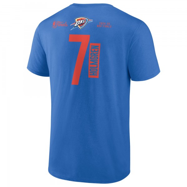 Футболка Oklahoma City Thunder Chet Holmgren Blue 2025 NBA Finals Court Vision Name & Number