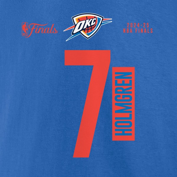 Футболка Oklahoma City Thunder Chet Holmgren Blue 2025 NBA Finals Court Vision Name & Number