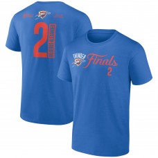 Oklahoma City Thunder Shai Gilgeous-Alexander Blue 2025 NBA Finals Court Vision Name & Number T-Shirt