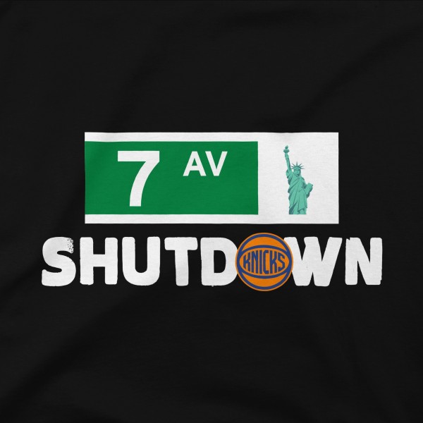 New York Knicks Stadium Essentials Black 7th Avenue Shutdown T-Shirt