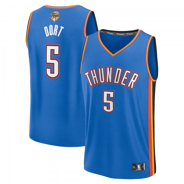 Игровая джерси Youth Oklahoma City Thunder Luguentz Dort Fanatics Blue 2025 NBA Finals Fast Break Replica Player - Icon Edition