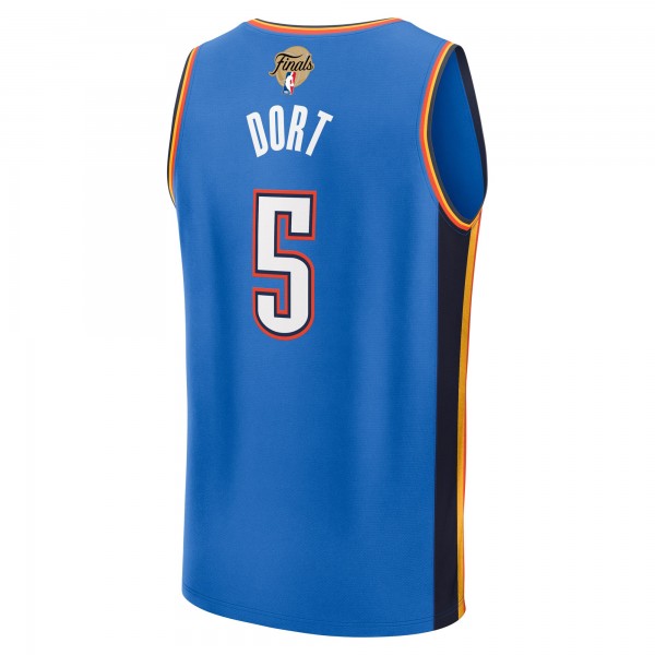 Игровая джерси Youth Oklahoma City Thunder Luguentz Dort Fanatics Blue 2025 NBA Finals Fast Break Replica Player - Icon Edition