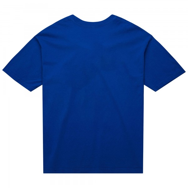 Unisex New York Knicks Mitchell & Ness Blue Hardwood Classics MVP Logo T-Shirt