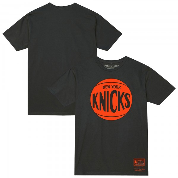 Unisex New York Knicks Mitchell & Ness Heather Charcoal Hardwood Classics MVP Logo T-Shirt