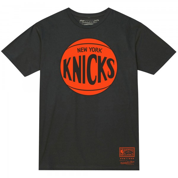 Unisex New York Knicks Mitchell & Ness Heather Charcoal Hardwood Classics MVP Logo T-Shirt