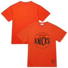 Unisex New York Knicks Mitchell & Ness Orange Hardwood Classics MVP Logo T-Shirt