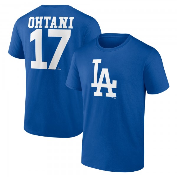 Los Angeles Dodgers Shohei Ohtani Royal Player Name & Number T-Shirt
